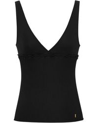 Saint Laurent - Tops ,Zwart ,Cassandre Tank Top - Lyst