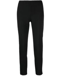 Peserico - Zwarte Slim Fit Broek Met Geplooide Detail - Lyst