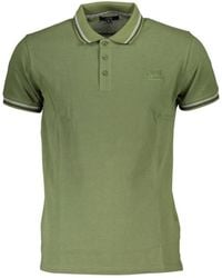 Roberto Cavalli - Polo in cotone verde con logo ricamato - Lyst