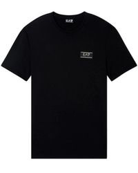 EA7 - Tops ,Zwart ,T-Shirt Met Ronde Hals En Logo - Lyst