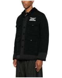 Junya Watanabe - Jassen ,Grijs ,Wol Patchwork Wollen Jas - Lyst