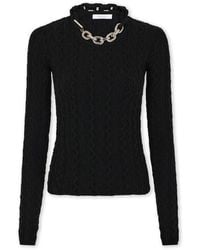 Rabanne - Truien & Vesten ,Zwart ,Wol Trui Van Wol - Lyst
