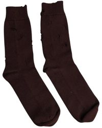 Dolce & Gabbana - Ondergoed ,Bruin ,Katoen Luxe Logo Mid Calf Katoenen Sokken - Lyst