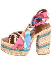 Kurt Geiger - Schoenen ,Veelkleurig ,Leer Regenboog Sjaal Plateau Sandalen - Lyst