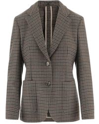Lardini - Jassen ,Veelkleurig ,Kasjmier Cashmere Jas Met Visgraatpatroon - Lyst