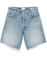 Citizens of Humanity - Blauwe Denim Shorts Met Klassieke Stijl - Lyst