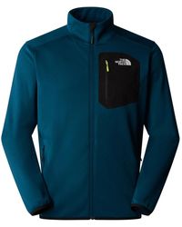 The North Face - Midnight petrol crest fz jacke - Lyst