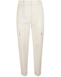Eleventy - Broeken ,Wol Crème Wol Cashmere Broek - Lyst