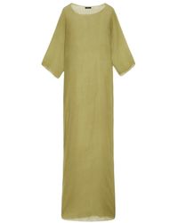 Cortana - Kleedjes ,Groen ,Chiffon Zijden Pistache Lange Jurk - Lyst