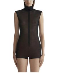 Mugler - Sleeveless Tuxedo Bodysuit - Lyst
