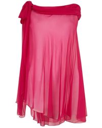 Alberta Ferretti - Mouwloze Top Met Draping - Lyst