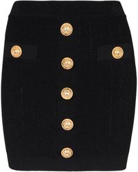 Balmain - Mini-Rok Met Knoopdetail - Lyst