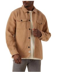 Anerkjendt - Jassen ,Bruin ,Wol Wol Overshirt Voor Mannen - Lyst