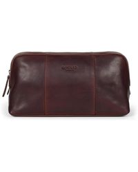 Howard London - Braune Leder Waschtasche Organizer - Lyst
