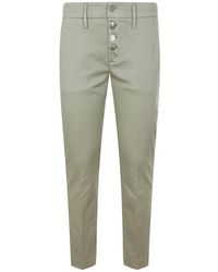 Dondup - Broeken ,Groen ,Katoen Slim Fit Stretch Katoenen Broek - Lyst