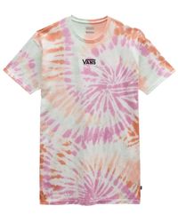 Vans - Tops ,Veelkleurig ,Katoen Witte Tie Dye Lange T-Shirt Jurk - Lyst