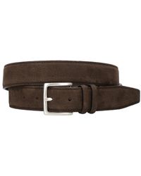 Orciani - Accessoires ,Bruin ,Leer Bruine Leren Riem Met Zilveren Gesp - Lyst