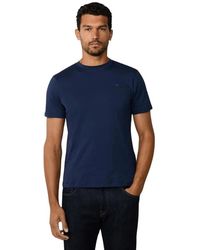 Hackett - Tops ,Blauw ,Katoen Classic Fit Logo T-Shirt - Lyst