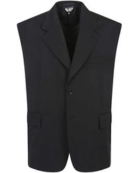 Comme des Garçons - Schwarzes Ärmelloses Blazer-Weste Mit V-Ausschnitt - Lyst
