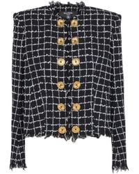Balmain - Cropped Tweed Jas - Lyst