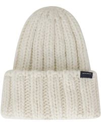 Woolrich - Accessoires ,Wit ,Wol Chunky Beanie - Lyst