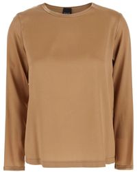 Plain - Zijden Blouse Met Ronde Hals - Lyst