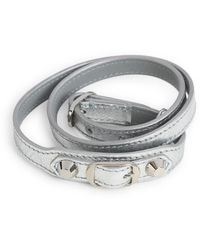 Balenciaga - Accessoires ,Grijs ,Leer City Triple Bracelet - Lyst