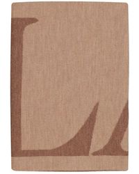 Lanvin - Accessoires ,Bruin ,Wol Wollen Sjaal Met Camel Logo-Print - Lyst