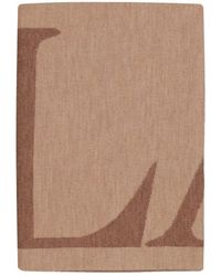 Lanvin - Accessoires ,Bruin ,Wol Wollen Sjaal Met Camel Logo-Print - Lyst
