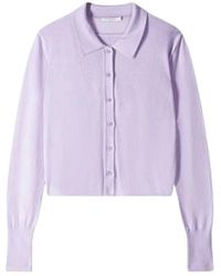 Patrizia Pepe - Truien & Vesten ,Paars ,Wol Wollen Cardigan Met Binnen Top - Lyst