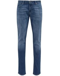 Emporio Armani - Blaue 5-Pocket-Hose - Lyst