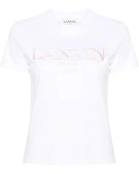Lanvin - T-shirts und polos mit besticktem logo - Lyst