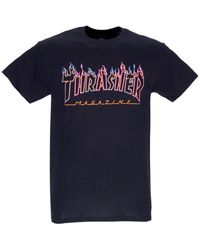 Thrasher - Tops ,Zwart ,Katoen Neon Flame T-Shirt Zwart - Lyst