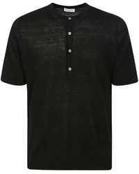 FILIPPO DE LAURENTIIS - Halbärmeliges leinen-poloshirt mit kragen - Lyst
