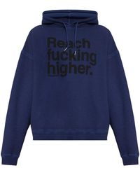 DSquared² - Hoodies & Sweatvesten ,Blauw ,Katoen Katoenen Sweatshirt Met Print - Lyst