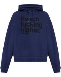 DSquared² - Hoodies & Sweatvesten ,Blauw ,Katoen Katoenen Sweatshirt Met Print - Lyst