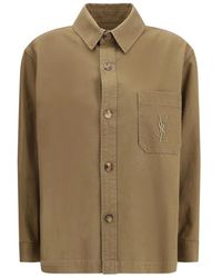 Saint Laurent - Jassen ,Groen ,Katoen Cassandre Overshirt - Lyst