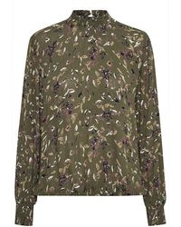 Kaffe - Overhemden ,Groen ,Amber Blouse Top Met Smock Manchetten - Lyst