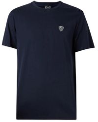 EA7 - Tops ,Blauw ,Premium Shield T-Shirt - Lyst