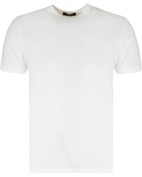 Slowear - Geribbelde Ronde Hals Katoenen T-Shirt - Lyst