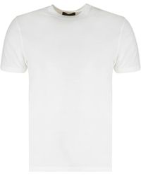 Slowear - Geribbelde Ronde Hals Katoenen T-Shirt - Lyst
