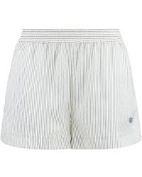 Stella McCartney - Korte Broeken ,Wit ,Geborduurde Zijden Shorts - Lyst