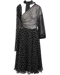 Dolce & Gabbana - Polka-dot midi kleid mit schleifendetail - Lyst
