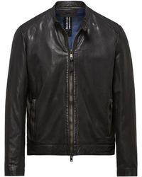 Bomboogie - Jassen ,Zwart ,Katoen Roy Leather Jacket - Lyst