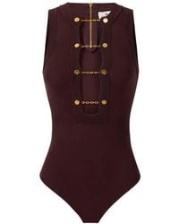 Elisabetta Franchi - Viskose-Strickbody Mit Schmuckmanschettenknöpfen - Lyst