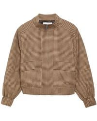 Comma, - Jassen ,Bruin ,Checked Blouson Jacket - Lyst