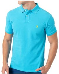 Ralph Lauren - Tops ,Blauw ,Katoen Katoenen Mesh Polo Shirt - Lyst