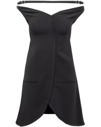 Courreges - Kleedjes ,Zwart ,Ellipse Mini Jurk - Lyst