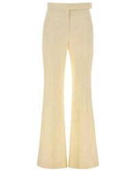 Sportmax - Broeken ,Geel ,Spspiacere Flared Broeken - Lyst