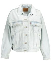 Levi's - Jassen ,Blauw ,Denim Denim Jack Met Gewassen Effect En Meerdere Zakken - Lyst